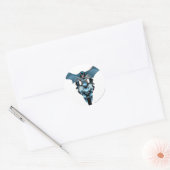 Sticker Rond Batman à vélo avec cape (Enveloppe)