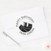 Sticker Rond Batman "Caped Crusader" | Joyeux anniversaire (Enveloppe)