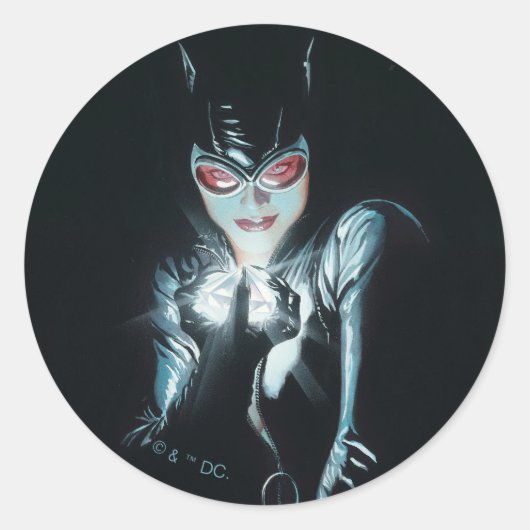 Sticker Rond Batman Catwoman Faces of Evil Cover Illustration (Devant)
