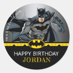 Sticker Rond Batman   Chalkboard Joyeux anniversaire