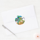 Sticker Rond Batman combat Riddler (Enveloppe)