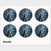 Sticker Rond Batman contre Penguin (Feuille)