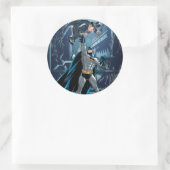 Sticker Rond Batman contre Penguin (Sac)