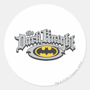 Sticker Rond Batman Dark Knight   Nom et logo ovale