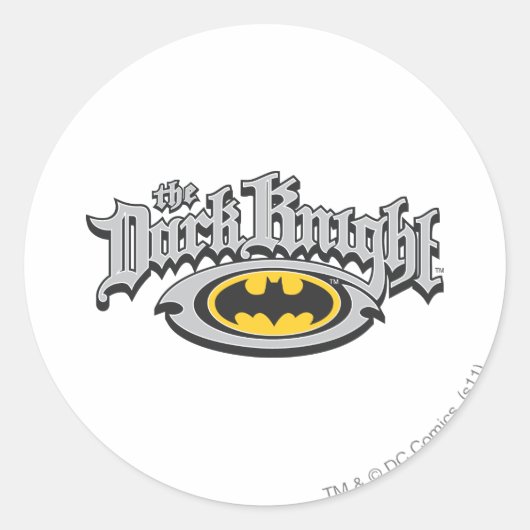 Sticker Rond Batman Dark Knight | Nom et logo ovale (Devant)
