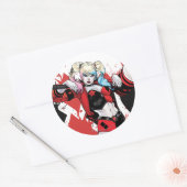 Sticker Rond Batman | Harley Quinn Hearts & Diamonds Splatter (Enveloppe)