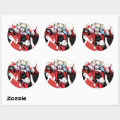 Sticker Rond Batman | Harley Quinn Hearts & Diamonds Splatter (Feuille)