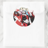 Sticker Rond Batman | Harley Quinn Hearts & Diamonds Splatter (Sac)