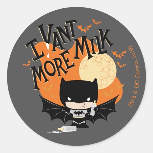 Sticker Rond Batman | I Vant More Milk (Devant)