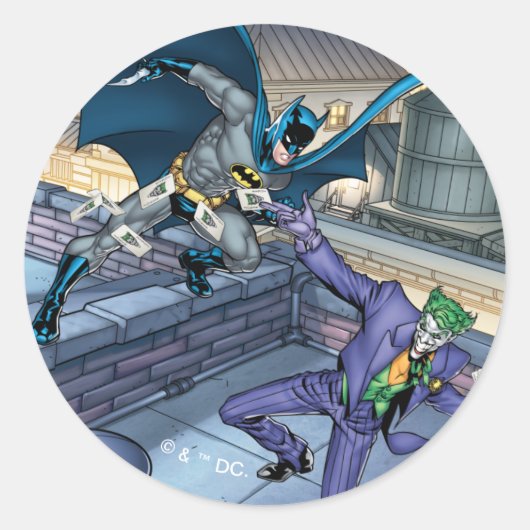 Sticker Rond Batman & Joker - Bataille (Devant)
