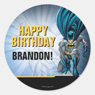 Sticker Rond Batman   Joyeux anniversaire