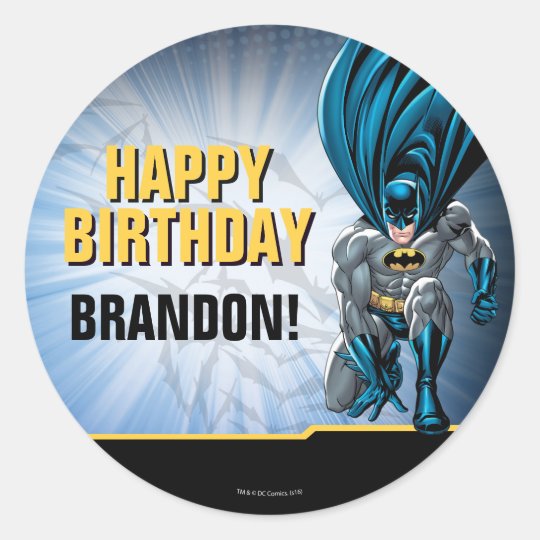 Sticker Rond Batman Joyeux Anniversaire Zazzle Be