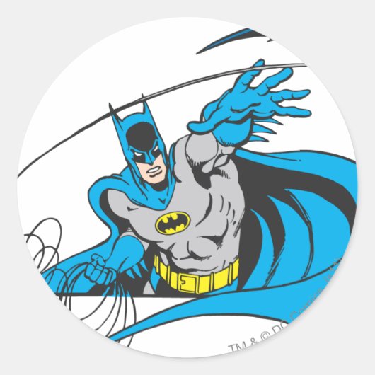 Sticker Rond Batman lance Batarang 3 (Devant)