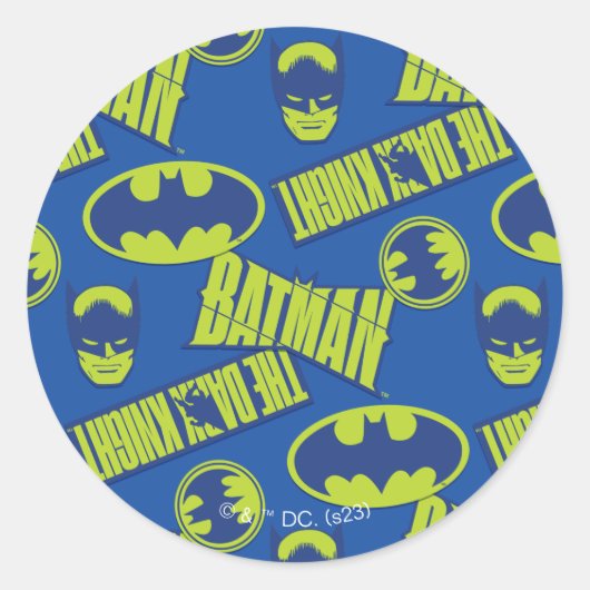 Sticker Rond Batman - Le Motif du Chevalier foncé (Devant)