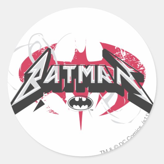 Sticker Rond Batman | Logo rouge et noir (Devant)
