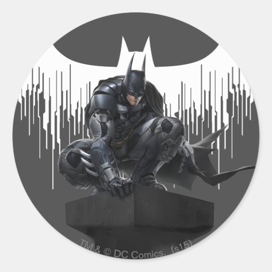Sticker Rond Batman perché sur un pilier (Devant)