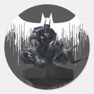 Sticker Rond Batman perché sur un pilier