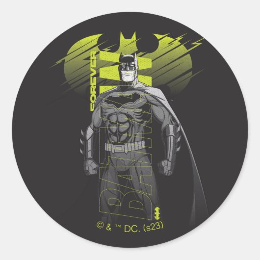 Sticker Rond Batman Power Up Caractère Art (Devant)