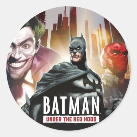 Sticker Rond Batman Sous La Hotte Rouge (Devant)