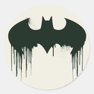Sticker Rond Batman Symbol Spraypaint Logo