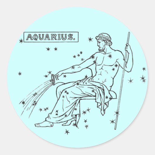 Sticker Rond Bâton Aquarius (Devant)
