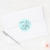 Sticker Rond Bâton Aquarius (Enveloppe)