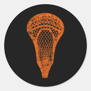 Sticker Rond Bâton de crosse Vintage Orange Team Color Lax Tee