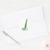 Sticker Rond Bâton de hockey sur gazon vert (Enveloppe)