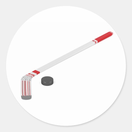 Sticker Rond bâton de hockey sur glace et rondelle (Devant)