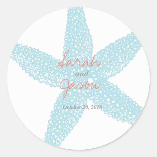 Sticker Rond Bâton de poisson Starfish de plage 3" rond (Devant)