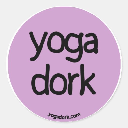 Sticker Rond bâton de yogadork rond pourpre (Devant)