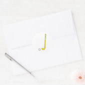 Sticker Rond bâton jaune de hockey sur gazon (Enveloppe)