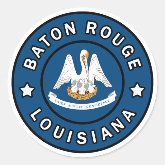 Sticker Rond Baton Rouge Louisiane (Devant)