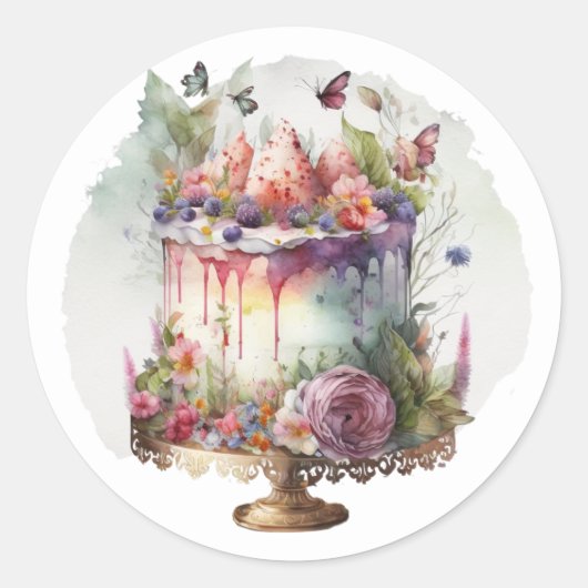 Sticker Rond Bâtonnets de gâteau magnifiques (Devant)