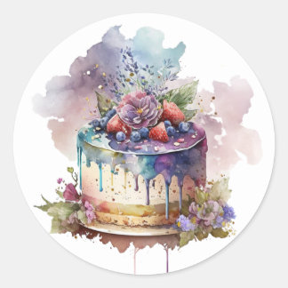 Sticker Rond Bâtonnets de gâteau magnifiques
