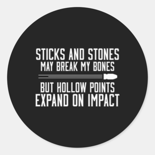 Sticker Rond Bâtons À Armes Et Pierres Points D'Attraction (Devant)