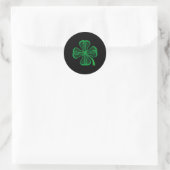 Sticker Rond Bâtons de crosse Shamrock Clover irlandais Lucky L (Sac)