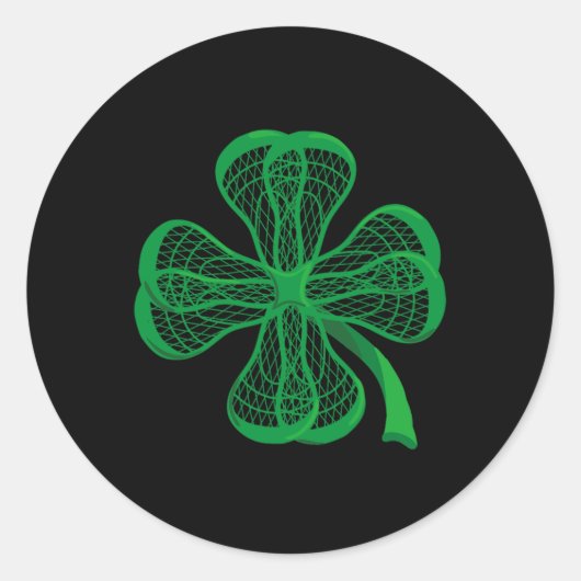 Sticker Rond Bâtons de crosse Shamrock Clover irlandais Lucky L (Devant)