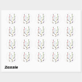 Sticker Rond Bâtons de hockey (Feuille)