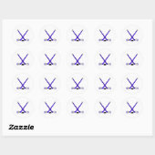 Sticker Rond Bâtons de hockey (Feuille)