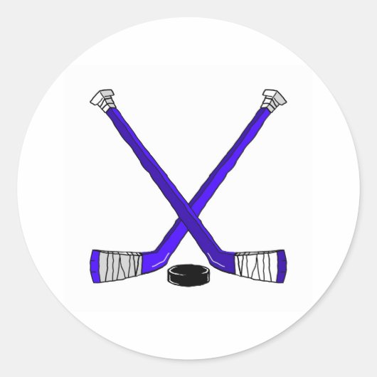 Sticker Rond Bâtons de hockey (Devant)
