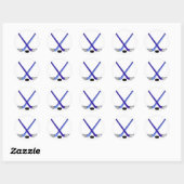 Sticker Rond Bâtons de hockey (Feuille)