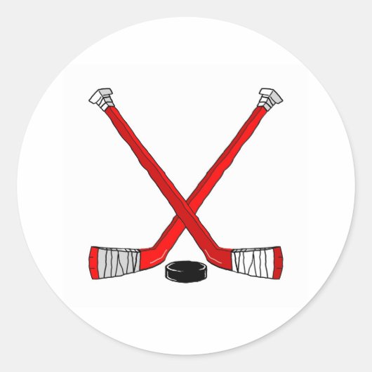 Sticker Rond Bâtons de hockey (Devant)