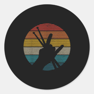 Sticker Rond bâtons de tambour tambour rock _ rouler cornes à m