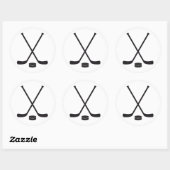 Sticker Rond Bâtons et canettes de hockey (Feuille)
