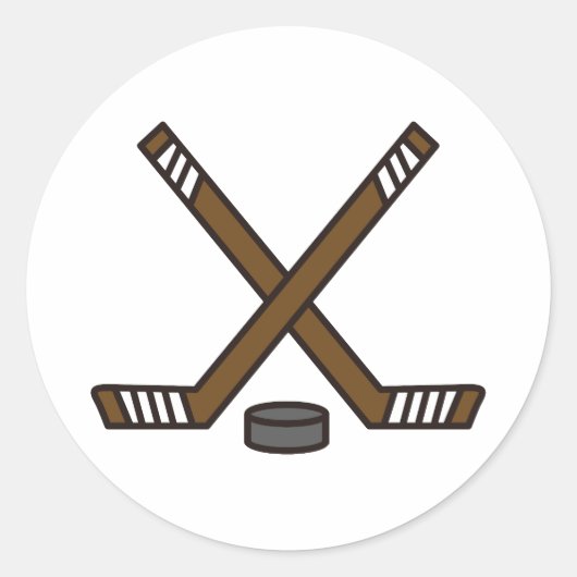 Sticker Rond Bâtons et canettes de hockey (Devant)