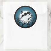 Sticker Rond Bats and Trees Against the Moon (Sac)