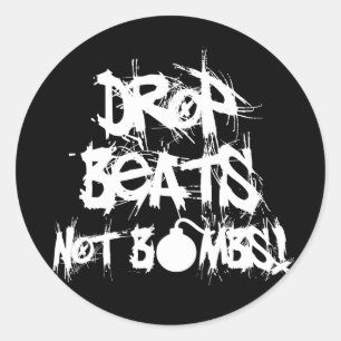 Sticker Rond Bats de largage pas de bombes