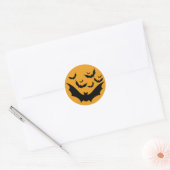 Sticker Rond Bats d'Halloween (Enveloppe)