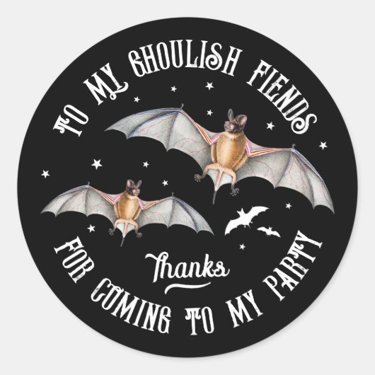 Sticker Rond Bats magiques Fête gothique d'Halloween (Devant)